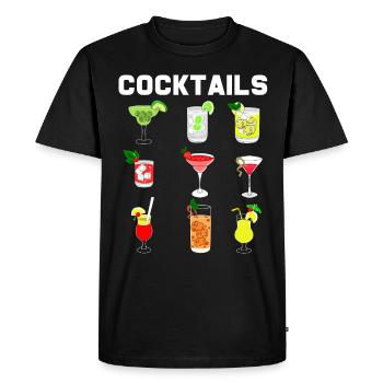 Cocktail - T-shirt Premium bio Homme - noir - Devant - Nico (187cm)