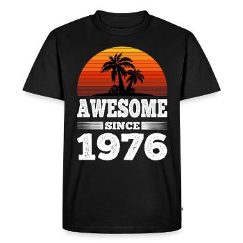 Génial depuis 1976 Sunset rouge - T-shirt Premium bio Homme - noir - Devant - Nico (187cm)