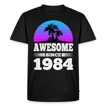 Génial depuis 1984 Sunset blue - T-shirt Premium bio Homme - noir - Devant - Nico (187cm)