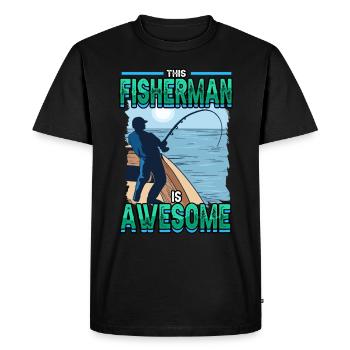 Pêche Ce pêcheur est génial chasse au poisson - T-shirt Premium bio Homme - noir - Devant - Nico (187cm)