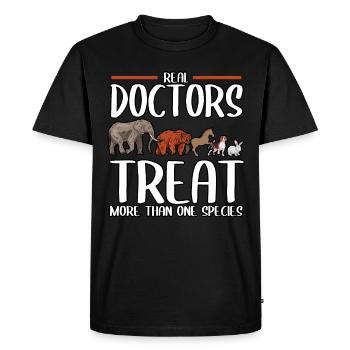 Veterinary Real Doctors Treat More Than One - Men's Premium Organic T-Shirt - black - Front - Nico (187cm)