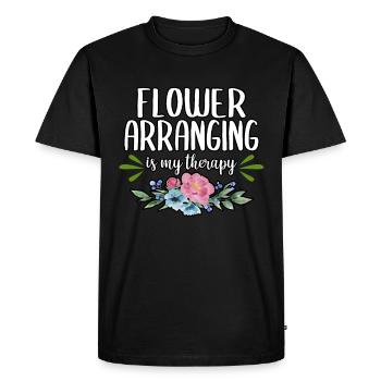 L’arrangement floral fleuriste est ma thérapie Flower Shop - T-shirt Premium bio Homme - noir - Devant - Nico (187cm)