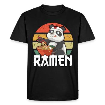 Kawaii Ramen Anime Panda Japan Otaku Animes - Men's Premium Organic T-Shirt - black - Front - Nico (187cm)