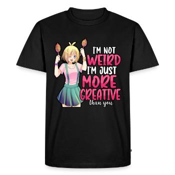 Anime Je ne suis pas bizarre Je suis juste plus créatif Otaku - T-shirt Premium bio Homme - noir - Devant - Nico (187cm)