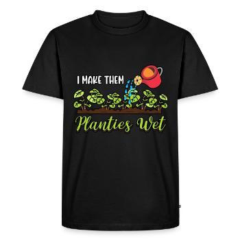 Jardinier Je leur fais planties plante de plantation humide - T-shirt Premium bio Homme - noir - Devant - Nico (187cm)