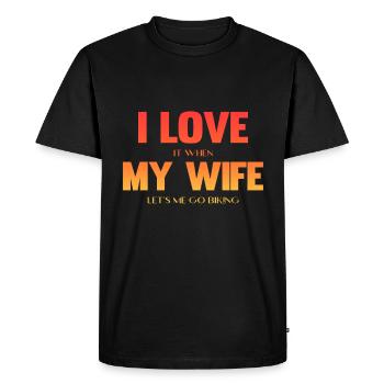 J’adore quand ma femme me laisse faire du vélo en montagne - T-shirt Premium bio Homme - noir - Devant - Nico (187cm)