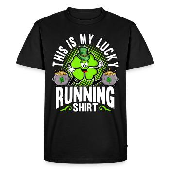 C’est ma chemise de course chanceuse St. Patricks - T-shirt Premium bio Homme - noir - Devant - Nico (187cm)