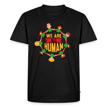We Are All Human Black History African Lives - Men's Premium Organic T-Shirt - black - Front - Nico (187cm)