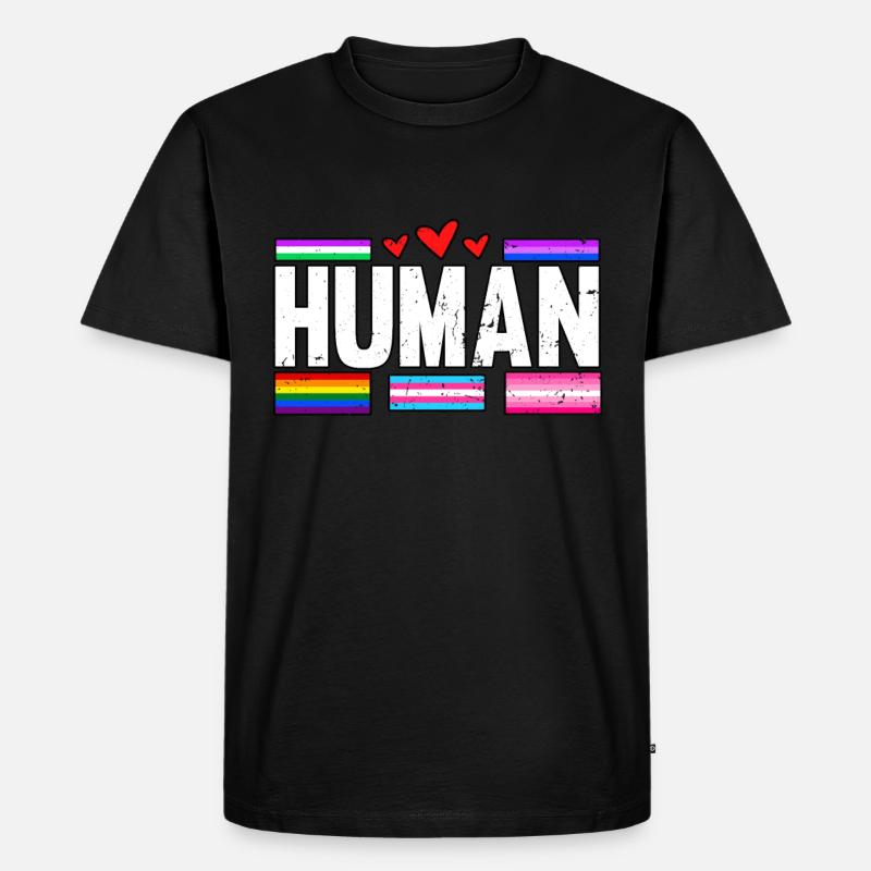 Human LGBT Pride Month Bisexual - Männer Premium Bio T-Shirt - Schwarz