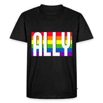 Ally LGBT Pride Month Gay Bi Trans - Men's Premium Organic T-Shirt - black - Front - Nico (187cm)