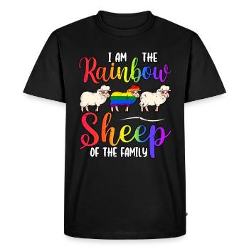 I Am The Rainbow Sheep Of The Family LGBT Gay Bi - Men's Premium Organic T-Shirt - black - Front - Nico (187cm)