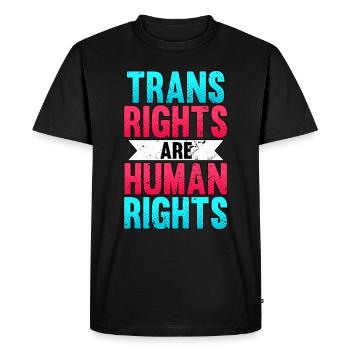 Les droits des personnes trans sont le mois de la fierté LGBT des droits de la personne - T-shirt Premium bio Homme - noir - Devant - Nico (187cm)