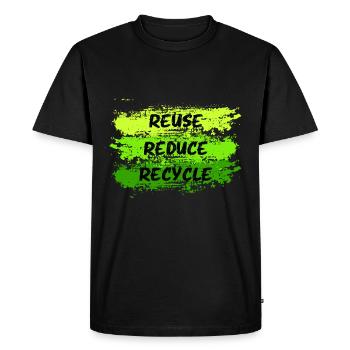 Reduce Reuse Recycle Earth Day Anniversary - Men's Premium Organic T-Shirt - black - Front - Nico (187cm)