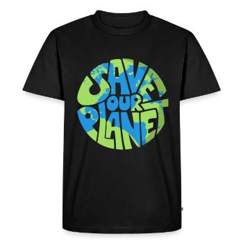 Save Our Planet Earth Day Conservation Anniversary - Men's Premium Organic T-Shirt - black - Front - Nico (187cm)