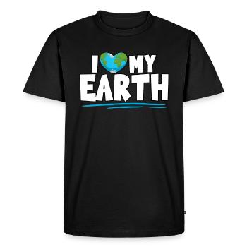 J’aime mon Jour de la Terre Protéger la nature - T-shirt Premium bio Homme - noir - Devant - Nico (187cm)