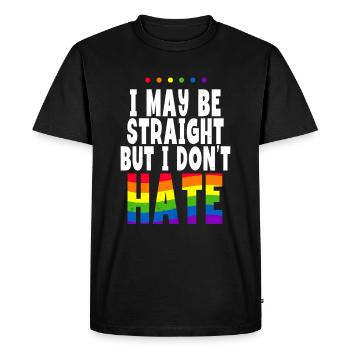I May Be Straight But I Don't Hate Pride Month - Men's Premium Organic T-Shirt - black - Front - Nico (187cm)