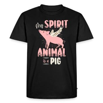 Pig Tshirt Enfants Femmes Porcelet Porcelet - T-shirt Premium bio Homme - noir - Devant - Nico (187cm)