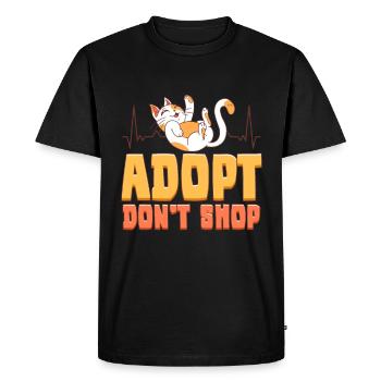 Adopt Don't Shop Cat Cute Cats Animal Rescue - Men's Premium Organic T-Shirt - black - Front - Nico (187cm)