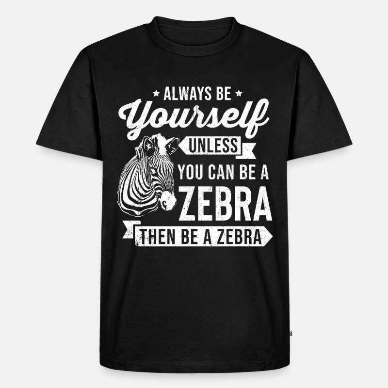 Zebra - Männer Premium Bio T-Shirt - Schwarz