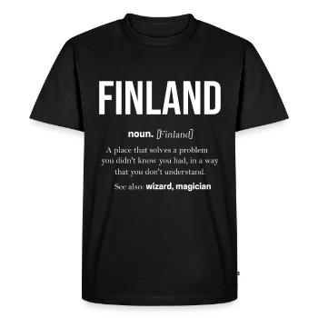 Finland Gåva Skandinavien Finland Suomi Finne - Ekologisk premium-T-shirt herr - svart - Fram - Nico (187cm)