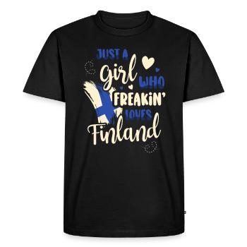 Finlande Tshirt Finlande Scandinavie - T-shirt Premium bio Homme - noir - Devant - Nico (187cm)
