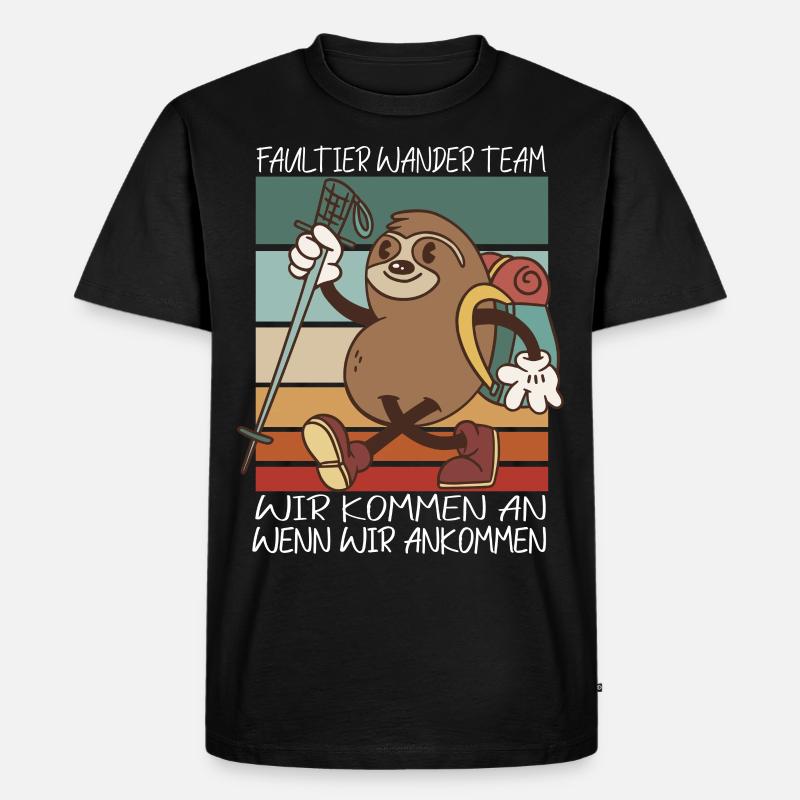 Faultier Wanderteam Faultier Wander Team - Männer Premium Bio T-Shirt - Schwarz