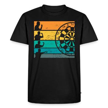 Darts Vintage Dart Retro Vintage Dart - Men's Premium Organic T-Shirt - black - Front - Nico (187cm)