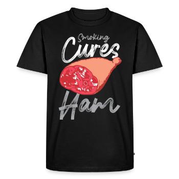 Barbeque Smoked Ham Smoking Grilled - Men's Premium Organic T-Shirt - black - Front - Nico (187cm)
