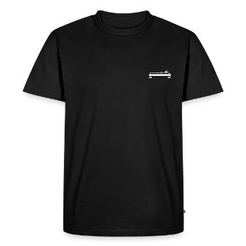Turntable True Graphic Print - Men's Premium Organic T-Shirt - black - Front - Nico (187cm)