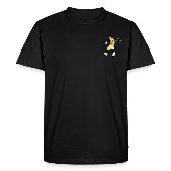 T-shirt banane logo - T-shirt Premium bio Homme - noir - Devant - Nico (187cm)