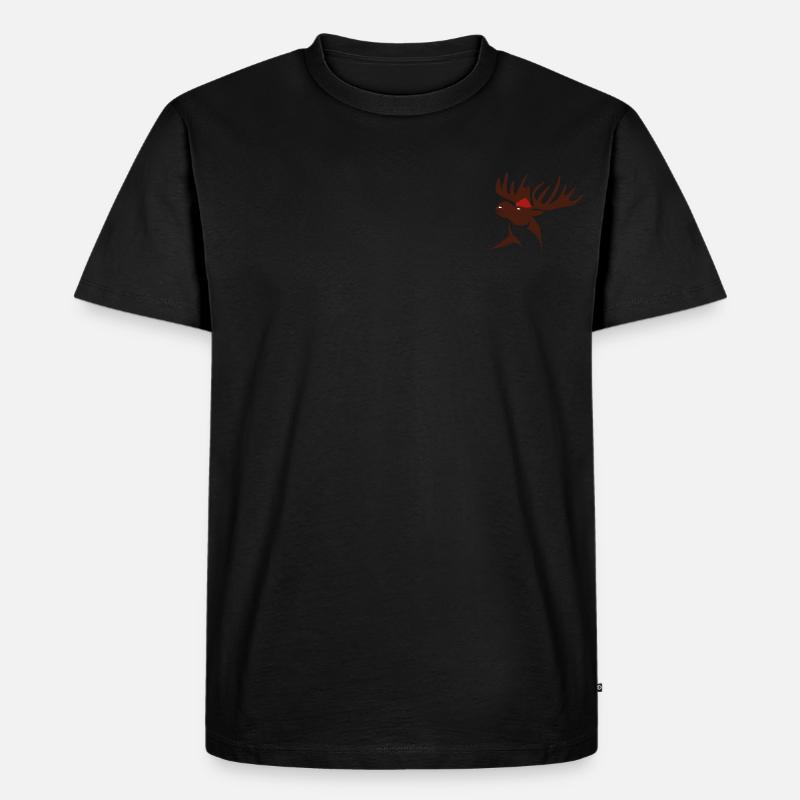 Hirsch mit Schwarzwaldhut - Männer Premium Bio T-Shirt - Schwarz