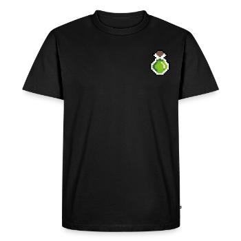 Drank green pixels - Men's Premium Organic T-Shirt - black - Front - Nico (187cm)