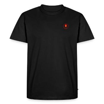 Headfire International Label Logo Discreet - Men's Premium Organic T-Shirt - black - Front - Nico (187cm)