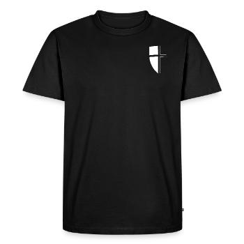 Armoiries croisées - T-shirt Premium bio Homme - noir - Devant - Nico (187cm)