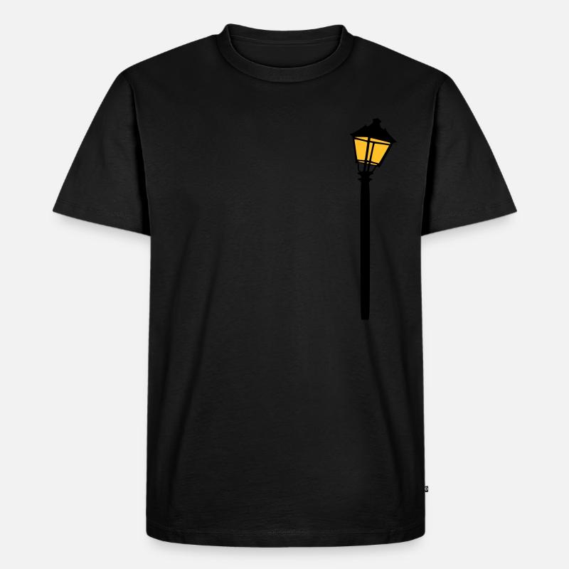 Laterne - schief - Männer Premium Bio T-Shirt - Schwarz