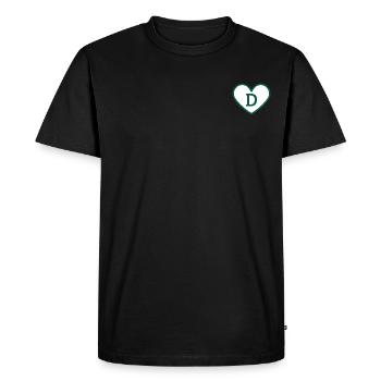 Lettre d cœur sport tendance vert - idée cadeau - T-shirt Premium bio Homme - noir - Devant - Nico (187cm)