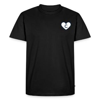 Lettre c cœur sport tendance bleu - idée cadeau - T-shirt Premium bio Homme - noir - Devant - Nico (187cm)