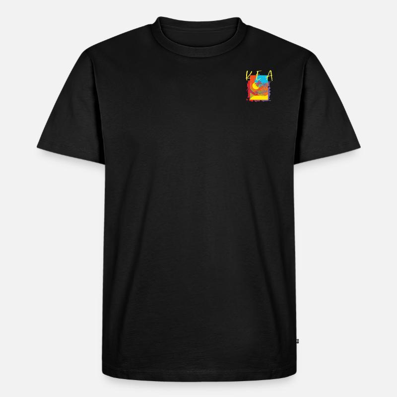 Kea Yellow - Männer Premium Bio T-Shirt - Schwarz