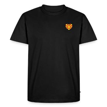 Cœur de drapeau de la Macédoine du Nord - T-shirt Premium bio Homme - noir - Devant - Nico (187cm)