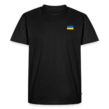 Ukraine Flag Brushstyle - Men's Premium Organic T-Shirt - black - Front - Nico (187cm)