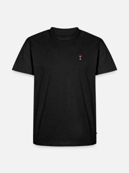 Weinglas - weiß - Männer Premium Bio T-Shirt - Schwarz