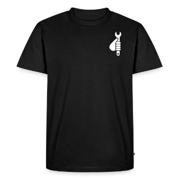 Clé à molette outil artisan icon logo - T-shirt Premium bio Homme - noir - Devant - Nico (187cm)