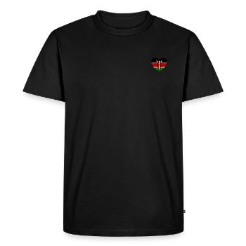 Cœur du drapeau du Kenya - T-shirt Premium bio Homme - noir - Devant - Nico (187cm)