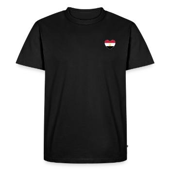 Egypte Drapeau Coeur - T-shirt Premium bio Homme - noir - Devant - Nico (187cm)