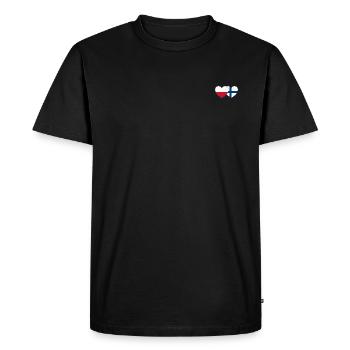 Pologne Finlande Drapeau Cœur - T-shirt Premium bio Homme - noir - Devant - Nico (187cm)