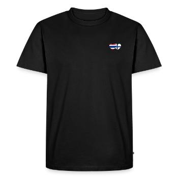 Thaïlande Finlande Flag Heart - T-shirt Premium bio Homme - noir - Devant - Nico (187cm)