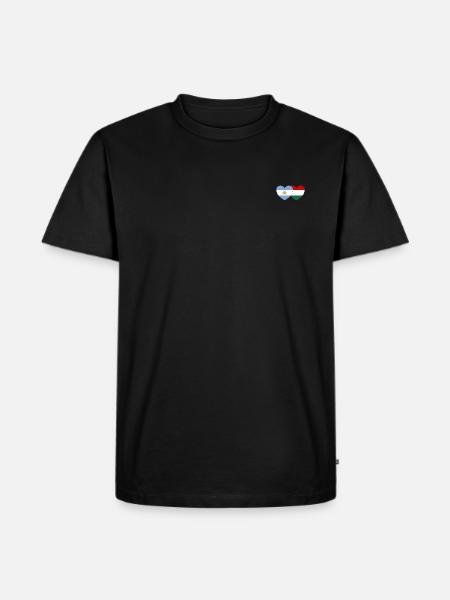 Argentina Hungary Flag Heart - Men's Premium Organic T-Shirt - black