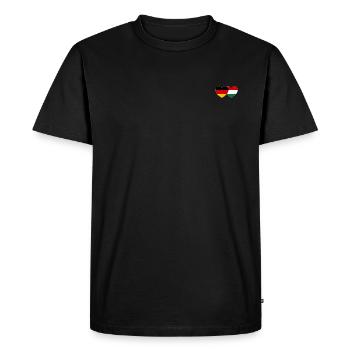 Germany Hungary Heart Flag - Men's Premium Organic T-Shirt - black - Front - Nico (187cm)