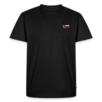 Biélorussie Russie Drapeau Cœur - T-shirt Premium bio Homme - noir - Devant - Nico (187cm)