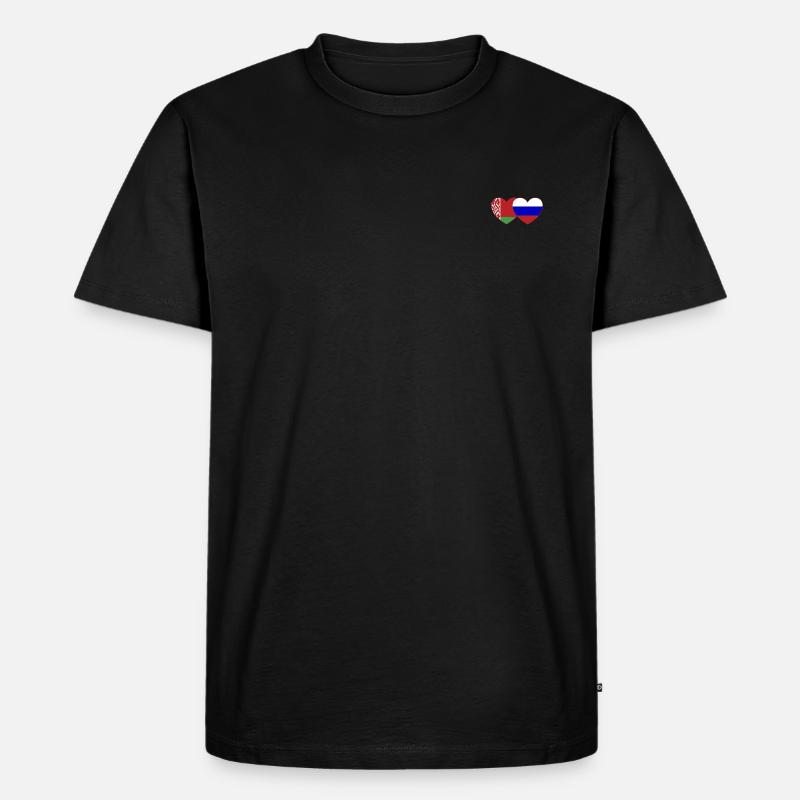 Biélorussie Russie Drapeau Cœur - T-shirt Premium bio Homme - noir